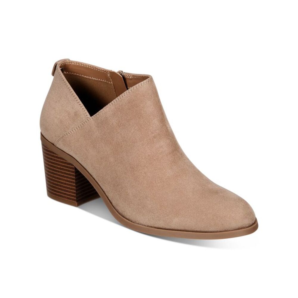 STYLE & COMPANY Womens Light Taupe Beige Felaa Toe Block Heel Booties 9.5 M